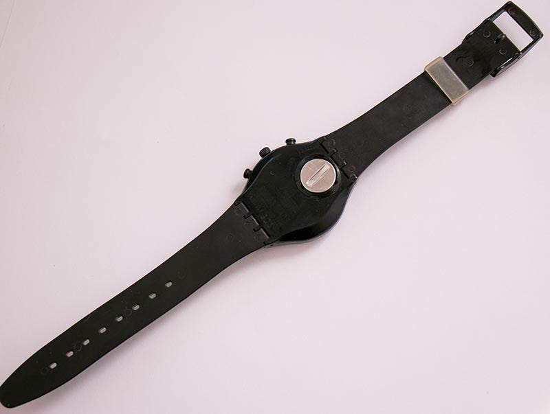 MOON SHADOW SCB110 Vintage Swatch Watch | Black Luxury Chronograph ...