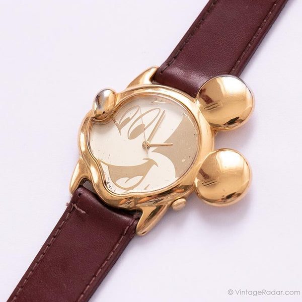 Tono dorado Mickey Mouse Conformado reloj | Antiguo Lorus V401-5700 R0 reloj