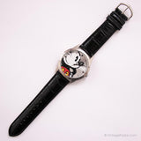 Vintage 43 mm Mickey Mouse reloj | Tono de plata grande Disney Reloj de pulsera