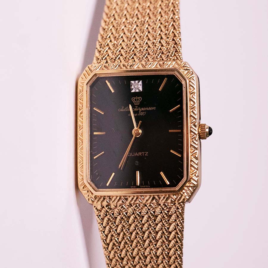 Black Dial Jules Jurgensen Quartz Watch RARE Vintage Jules Jurgensen