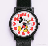 Noir vintage Lorus Mickey Mouse montre pour les tailles de poignet moyennes