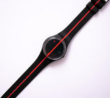 360 Rouge sur Blackout GZ119 Swatch montre | 1991 vintage Swatch