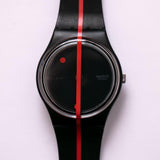 360 Rouge sur Blackout GZ119 Swatch montre | 1991 vintage Swatch