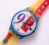 Face audacieuse gn112 swatch montre | 1991 Suisse vintage swatch Montres