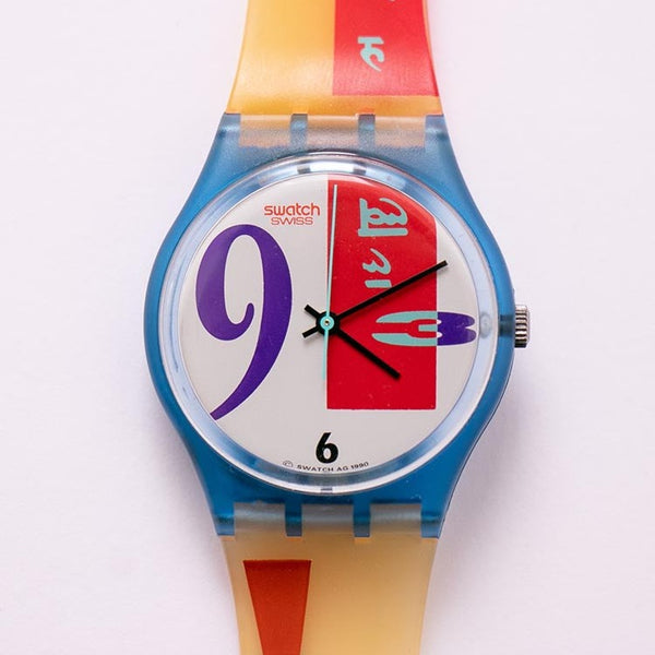 Cara en negrita GN112 swatch reloj | 1991 vintage suizo swatch Relojes
