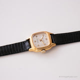 Vintage Priosa 17 Gioielli Incabloc Guarda | Tono oro minuscolo orologio quadrato