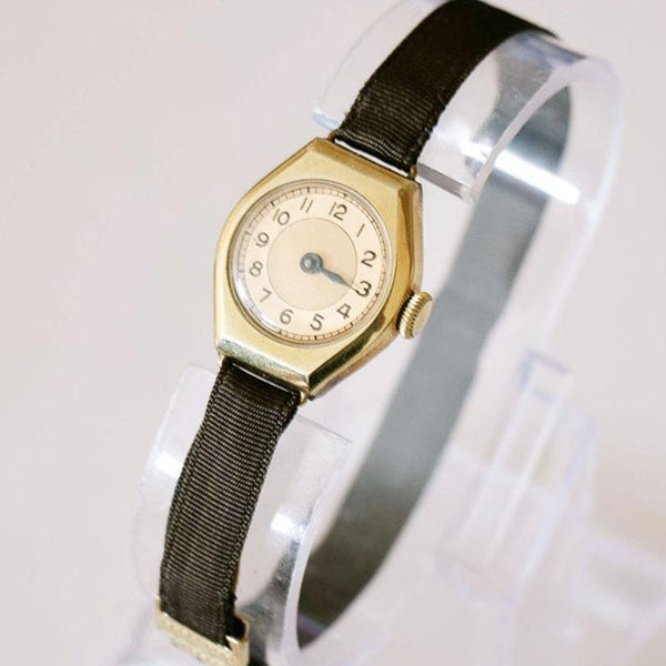 Art Deco degli anni '40 orologio tedesco vintage - orologio da donna placcata in oro