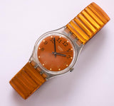 Ancien Swatch Orange virtuel GK239 montre | 1997 Swatch Gant montre