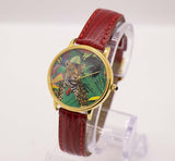 Tropical Jungle Jaguar Watch | Vintage Forest Gold-tone Quartz Watch