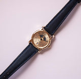 Cuarzo vintage de Bonjour Moonphase reloj | Reloj de pulsera de damas de oro