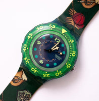 Blue Moon SDN100 Buntes Tauch swatch | Vintage -Taucher Uhren