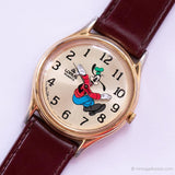 Goldfarbener doofer Hund Lorus Uhr Vintage | Seltener Jahrgang Disney Uhren