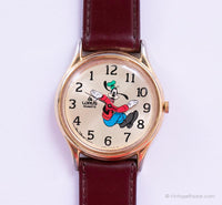 Goldfarbener doofer Hund Lorus Uhr Vintage | Seltener Jahrgang Disney Uhren
