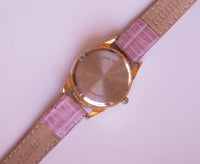 Vintage Gold-tone Ladies Moon Phase Quartz Watch with Pink Bracelet