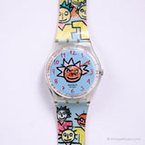 Vintage 2002 Swatch Cara de galleta GK386 reloj | EXTRAÑO Swatch Caballero reloj