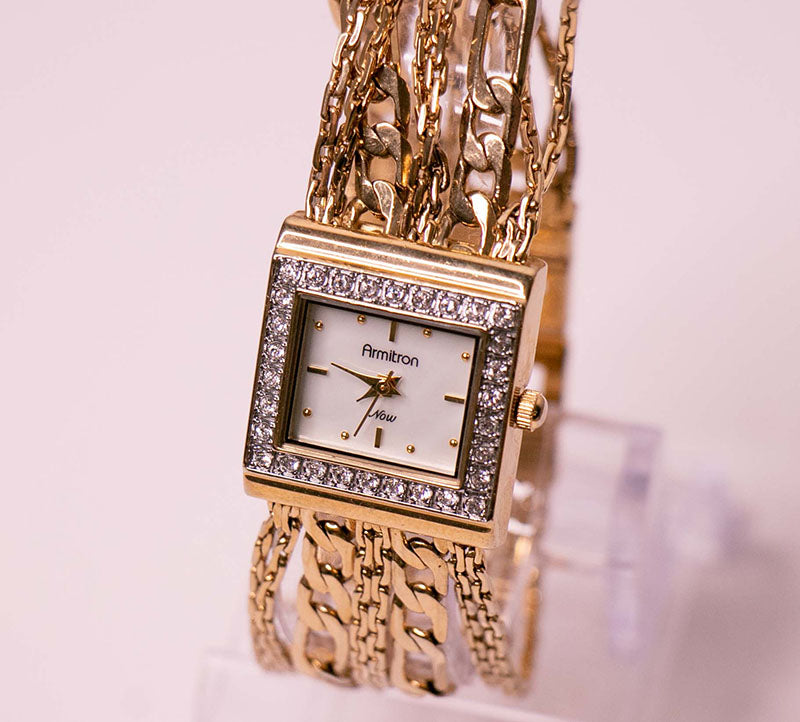 Square Gold Diamond Armitron Now Watch for Women – Vintage Radar