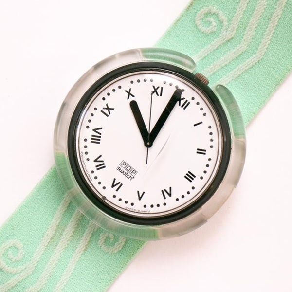 NAXOS PWB149 Pop Swatch Watch | 1990 Vintage Mint Green Pop Swatch
