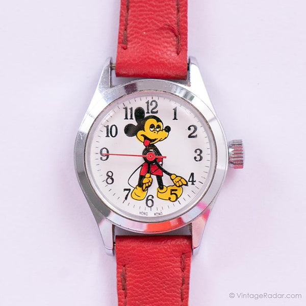 Vintage mechanisch Mickey Mouse Uhr | Seltene 1970er Jahre Disney Uhr