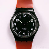 خمر 2009 Swatch GB247 سوداء بدلة السود | ساعة الكوارتز سويسرية الصنع