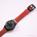 Vintage 2009 Swatch GB247 Schwarzer Anzug Uhr | Schweizerischer Quarz Uhr