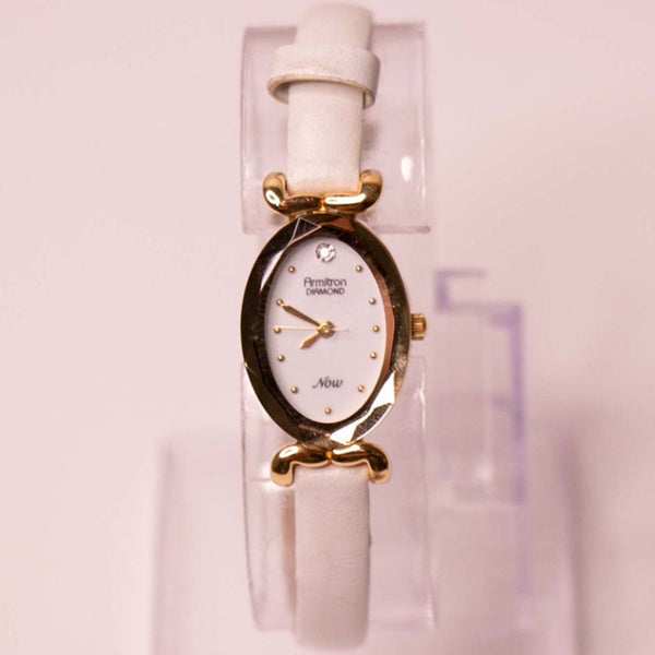 Ovale oro Armitron Diamond ora Watch for Women White Cint