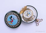 90s Rare Railroad Conductor Mickey Mouse Verichron Pocket Watch