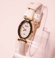 Óvalo de tono de oro Armitron Diamante ahora reloj para mujeres correa blanca