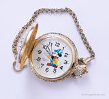 90er Jahre Seltener Eisenbahnleiter Mickey Mouse Verichron -Tasche Uhr