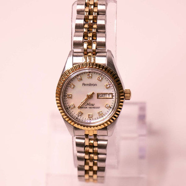 Luxus zweifarbig Armitron Jetzt Uhr Für Frauen Gold & Silber