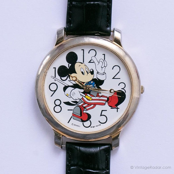 Mickey Mouse Digi-Tech Vintage Uhr | 90er Jahre seltenes großes Handgelenk Disney Uhr