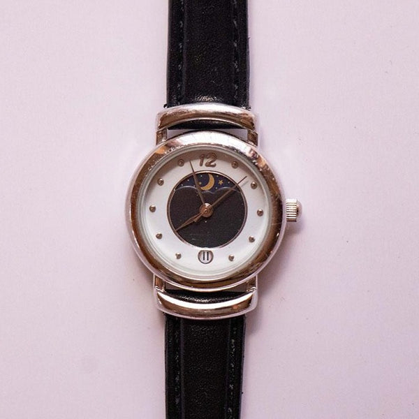 Minimalist Silver-tone Moonphase Watch | Ladies Moon Phase Watch