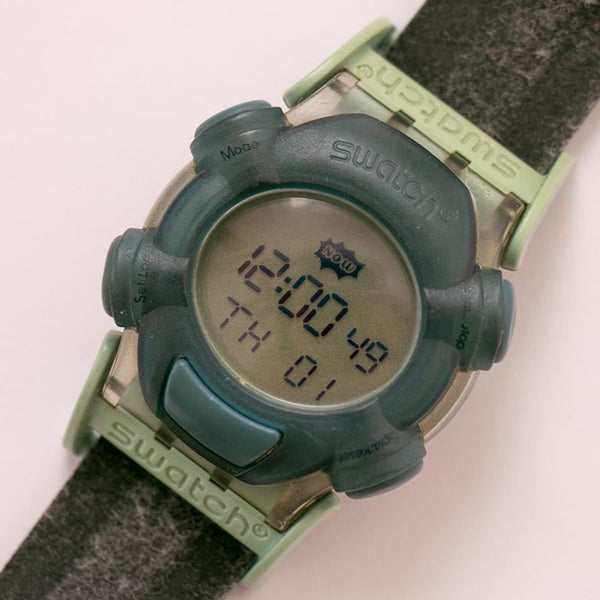 Swatch فاز SXN100 بيل بلو ووتش | نادر Swatch الساعة الرقمية عتيقة