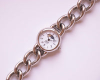 Cuarzo de consorte de fase de luna de tono plateado reloj para mujeres | Relojes vintage