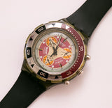 Snapper rouge SBM105 Scuba Swatch montre | 1996 Vintage Chrono Swatch
