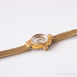 Antiguo Ruhla 17 joyas mecánicas chapadas en oro reloj para mujeres