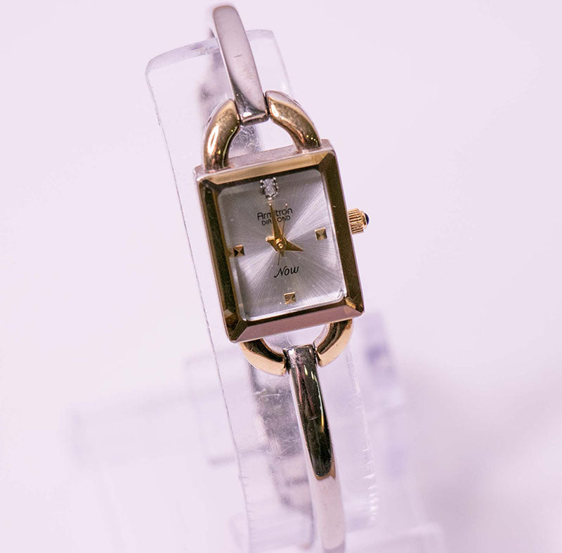 Rectangular Armitron Diamond Now Two-Tone Watch for Women – Vintage Radar