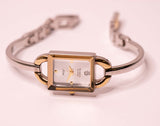 Rettangolare Armitron Diamond ora orologio bicolore per le donne