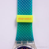 Vintage 1991 Swatch SSK101 OROLOGIO montre | Rares 90 Swatch Arrêt-montre