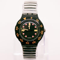 Swatch Scuba Watch BARRIER REEF SDB100 | Black Swiss Dive Watch - Vintage Radar
