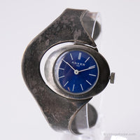 Jahrgang Anker 100 Manschettenarmband Uhr Für Frauen mit dunkelblauem Zifferblatt