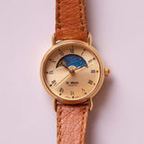 Vintage St. Marin Moon-phase Watch | Gold-tone Women's Tiny Wristwatch