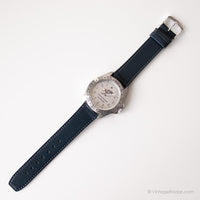 Vintage Silver-Tone Swiss Uhr für ihn | Herren Lederband Uhr