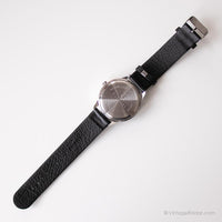 Vintage Mach 1 Armbanduhr für Männer | 90er Jahre schwarzes Zifferblatt Uhr