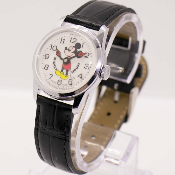1970er Jahre Bradley In der Schweiz hergestellt Mickey Mouse Mechanisch Uhr Walt Disney