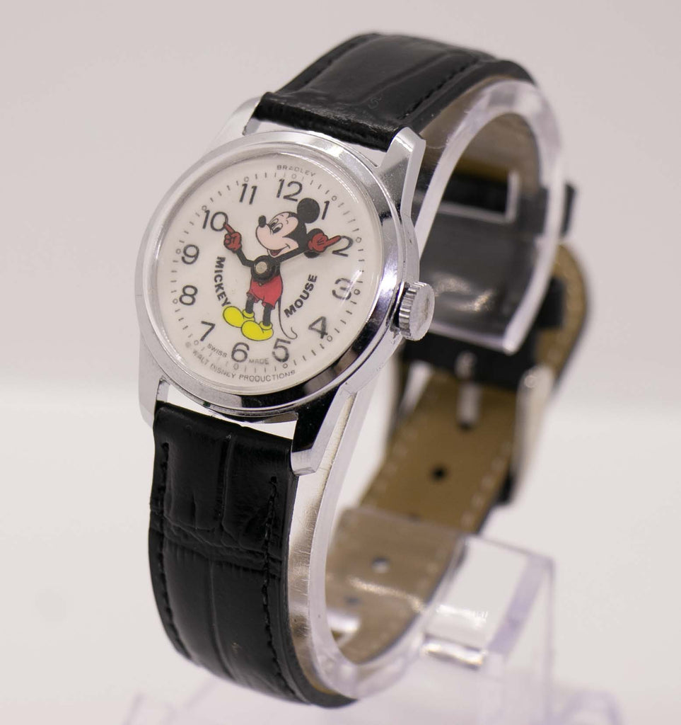 1970s Bradley Swiss Made Mickey Mouse Mechanical Watch Walt Disney ...