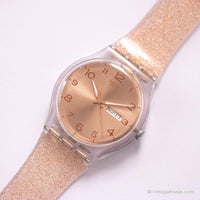 2015 Swatch Suok703 Pink Glistar reloj | Antiguo Swatch Recopilación