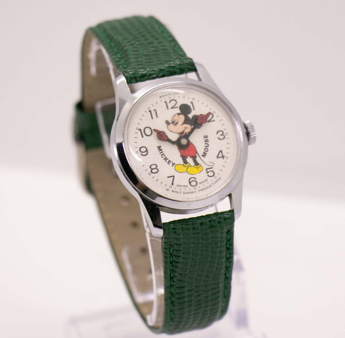 Rare Bradley Swiss Made Mickey Mouse Mechanical Watch Disney Models ...