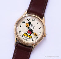 Tono dorado Mickey Mouse Lorus Antiguo reloj | El Walt Disney Compañía