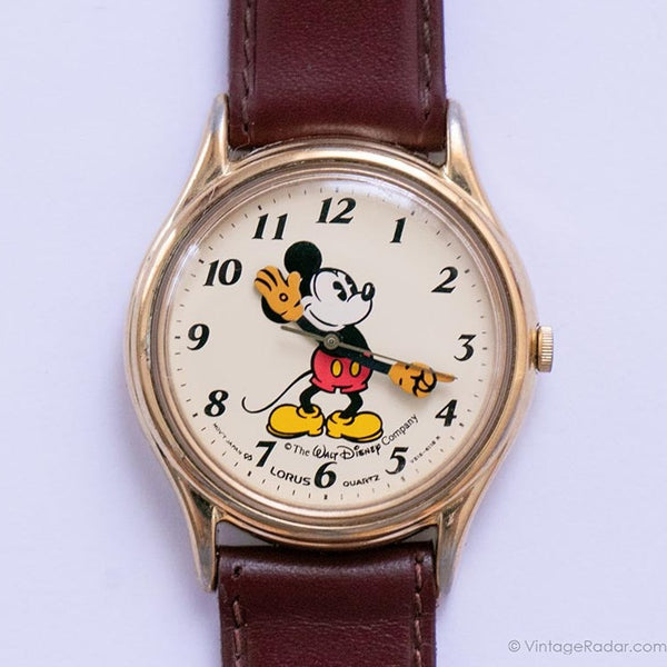 Ton d'or Mickey Mouse Lorus Ancien montre | Le walt Disney Compagnie