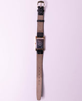 Klassisch Guess Uhr Für Frauen rechteckiges Zifferblatt und schwarzer Riemen Vintage